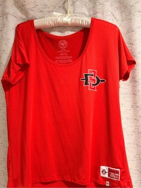 Aztecs Women’s Red Scoop Neck SDSU  Short Sleeve Tee